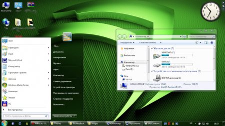 Стильная Nvidia тема для Windows 7