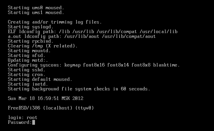 Установка и настройка FreeBSD