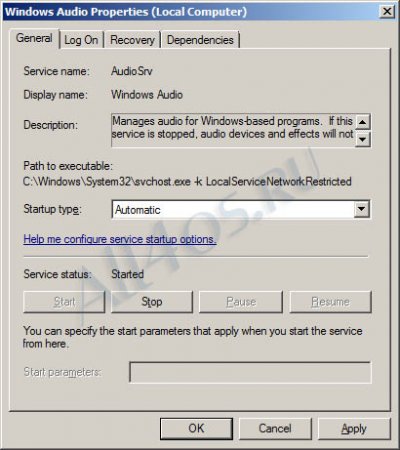 Включаем звук в Windows Server 2008