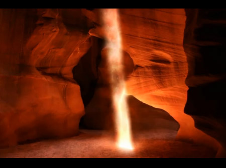Видео обои - Луч света в пещере