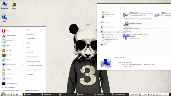 Panda V – креативная тема для Windows 7