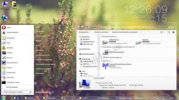 Shine Swag - цветочная тема для Windows 7