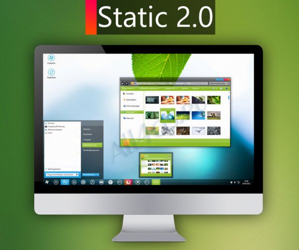 Static 2.0 - яркая и оригинальная тема для Windows 7
