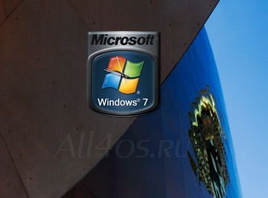 Гаджет часов на фоне логотипа SF Windows 7