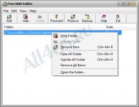 Free Hide Folder - бесплатная программа для скрытия папок паролем