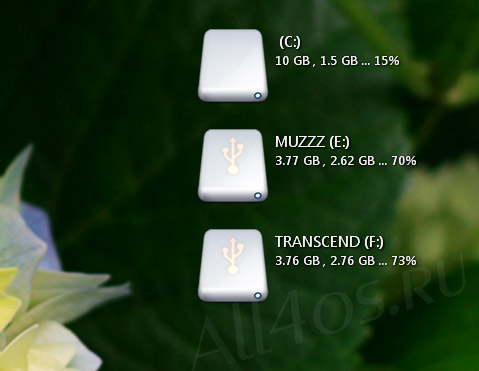 MacDrive - гаджет дисков компьютера в стиле Mac Os