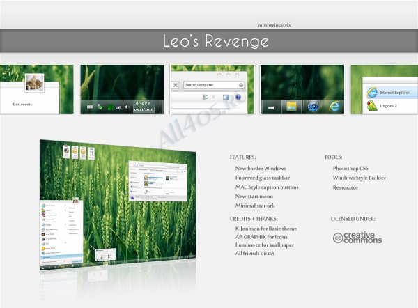 Leo's Revenge - светлая летняя тема для Windows 7