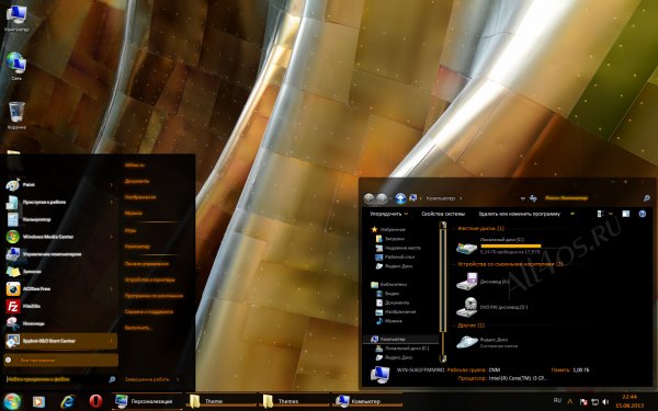 Orange Cult - темно-оранжевая тема на Windows 7
