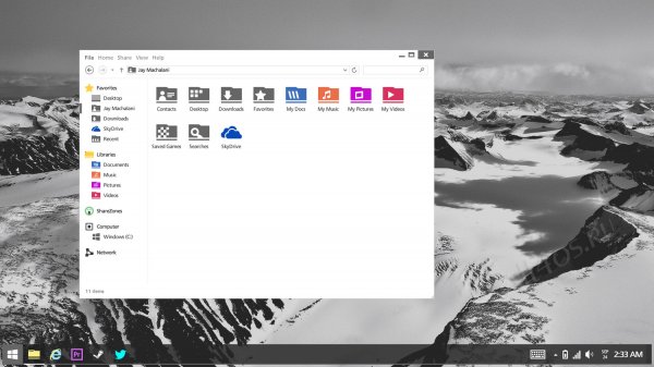 Дизайнерский концепт интерфейса и меню Пуск в Windows 8.2