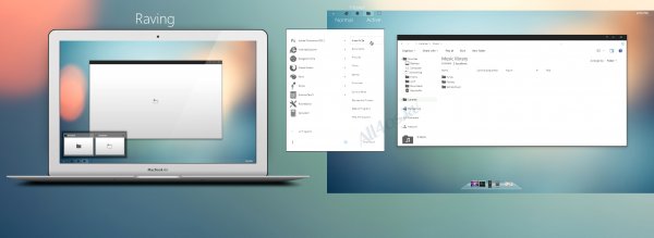 Raving – светлая тема в стиле MacBook для Windows 7