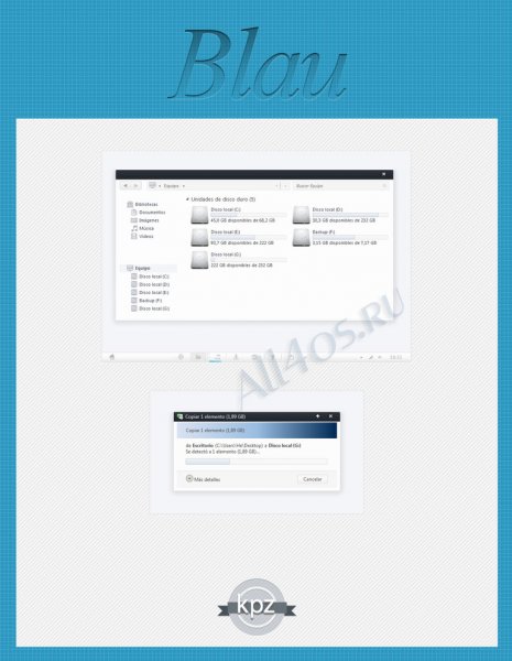 Blau – легкая тема для Windows 7 в стиле Mac OS