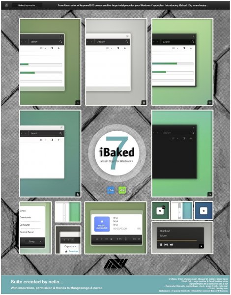 iBaked - большой комплекс темных тем для Windows 7