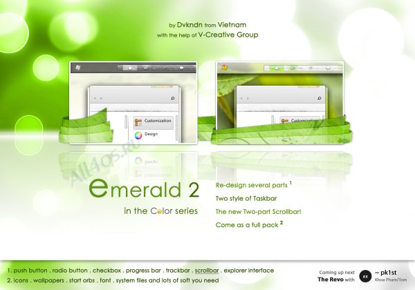 Emerald v.2 - легкая прозрачная тема для Windows 7
