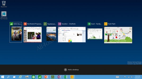 Microsoft представила Windows 10 Technical Preview