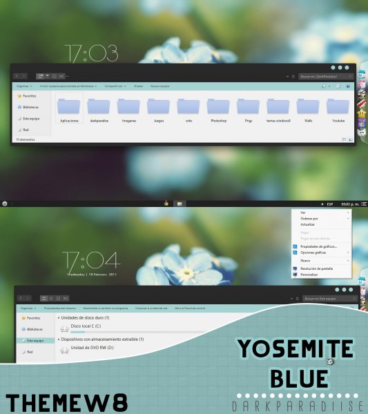 Yosemite blue – приятная темная тема для Windows 8