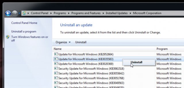 Как удалить значок «Получить Windows 10»?
