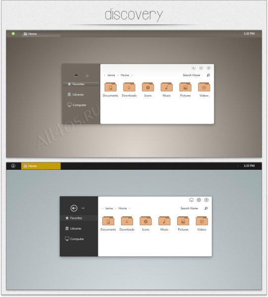 Discovery — оригинальная тема для Windows 7 в двух цветах