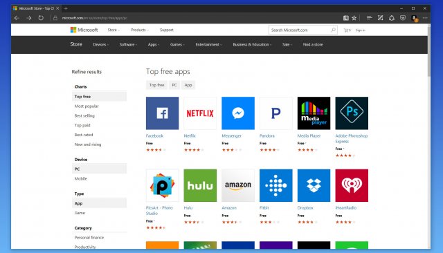 Интернет-магазин Windows Store получил новый дизайн