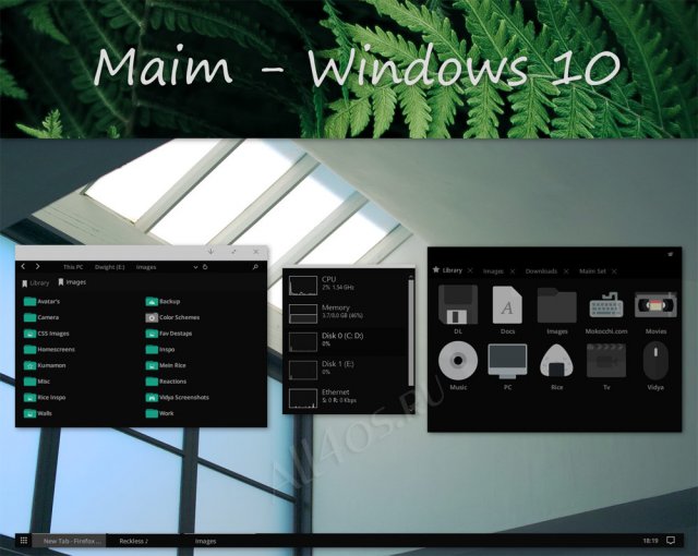 Maim W10 – современная черная тема для Windows 10