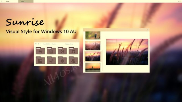 Sunrise – солнечная тема для Windows 10