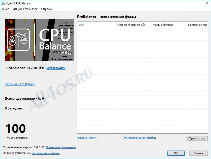 CPUBalance – программа для оптимизации работы процессора