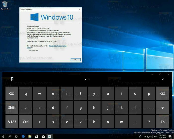 Первые скриншоты новой сенсорной клавиатуры для Windows 10