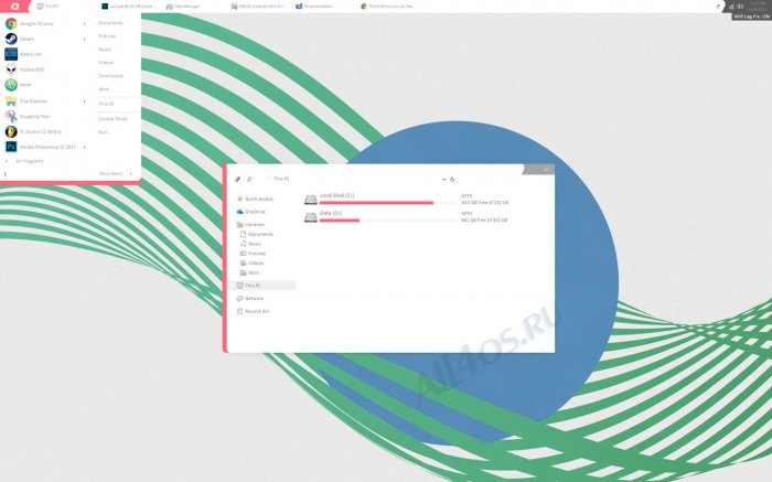 OBLIQ VS 10 – светлая стильная тема для Windows 10