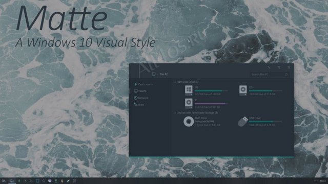 Matte -  новая темная тема для Windows 10 в Flat стиле