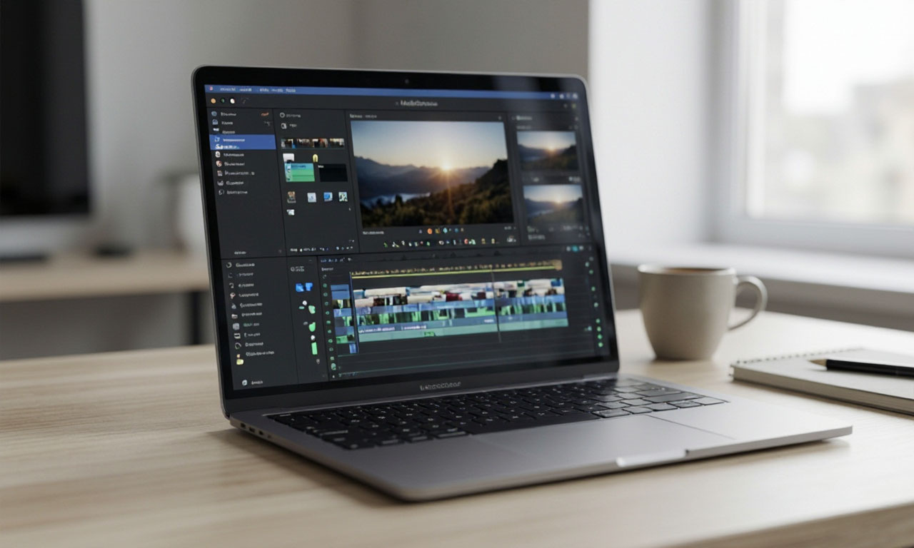  Apple MacBook Pro: детали корпуса и интерфейс видеоредактора